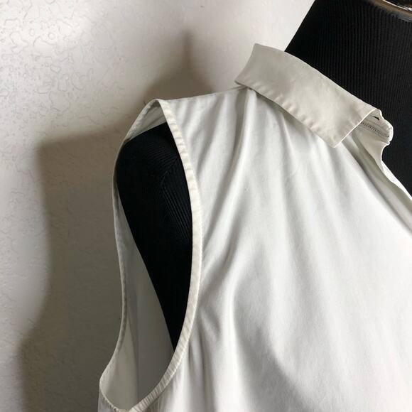 Lafayette 148 white sleeveless button down top size Medium - Picture 7 of 16